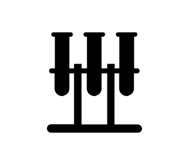 Beyaz arkaplanda test tüpleri simgesi