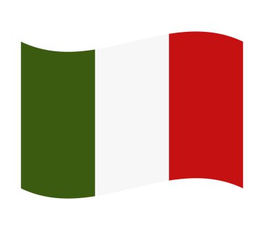 Beyaz arkaplanda İtalya bayrağı
