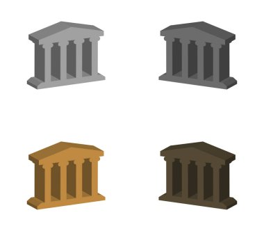 Beyaz arkaplanda tapınak simgesi