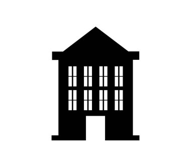 okul simgesi beyaz arkaplanda vektör ile gösterilmiştir