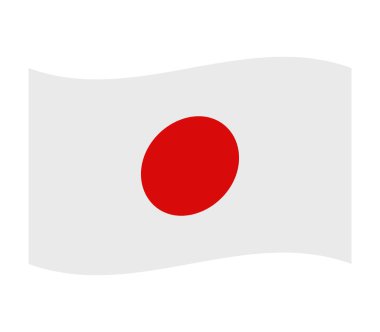 Beyaz arkaplanda Japon bayrağı