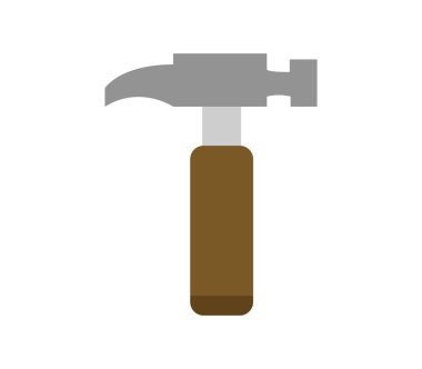 Beyaz arka plan üzerinde çekiç simgesi