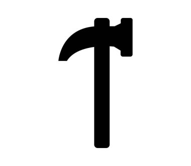 Beyaz arkaplanda vektör olarak gösterilen çekiç simgesi