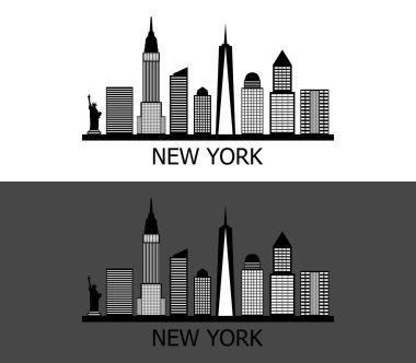 New York skyline beyaz arka plan üzerinde
