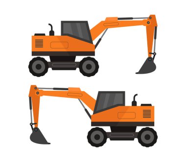 Beyaz arkaplanda kazıcı illüstrasyonu