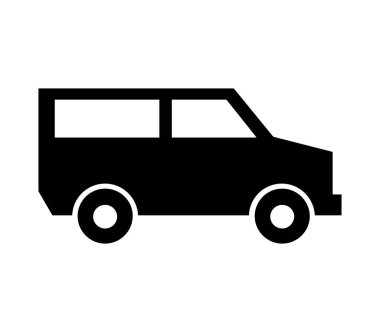 Beyaz arkaplanda vektör olarak gösterilen van simgesi