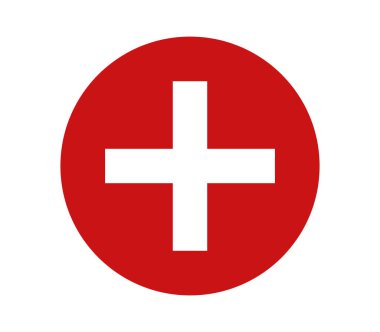 Beyaz arkaplanda İsviçre bayrağı