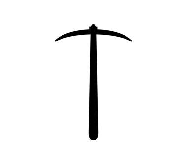 Beyaz arkaplanda vektör olarak gösterilen kazma simgesi