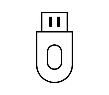 USB kalem simgesi beyaz arka plan üzerinde