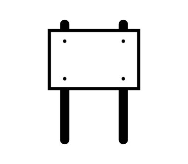 Beyaz arkaplanda işaret panosu simgesi