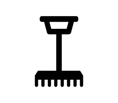 Beyaz arkaplanda düz simge tırmıkla, vektör illüstrasyonu