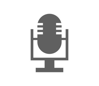 Beyaz arkaplanda mikrofon simgesi