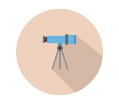 Beyaz arkaplanda teleskop simgesi