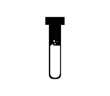 Beyaz arkaplanda test tübü simgesi