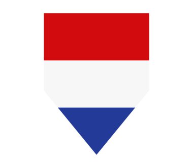Beyaz arkaplanda Hollanda bayrağı