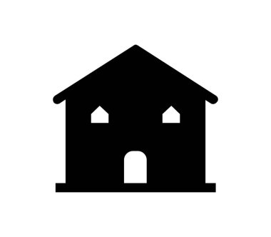 Beyaz arkaplanda ev simgesi, vektör illüstrasyonu