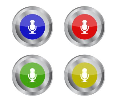 Beyaz arkaplanda mikrofon simgesi