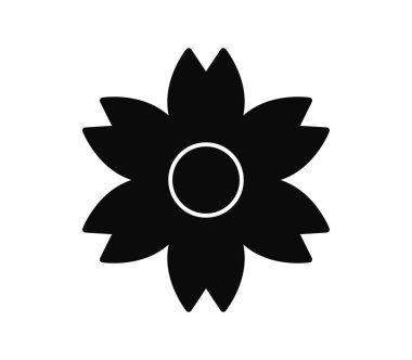 Beyaz arkaplanda çiçek simgesi