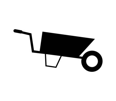 El arabası simgesi beyaz arkaplanda vektör ile gösterilmiştir