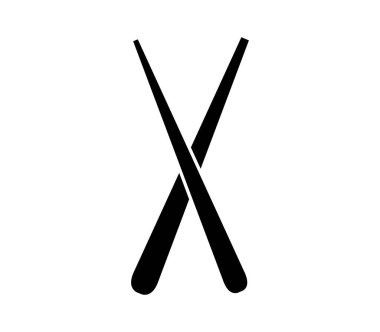 Restoran çubukları simgesi beyaz arkaplanda