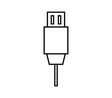 Beyaz arkaplanda usb soket simgesi