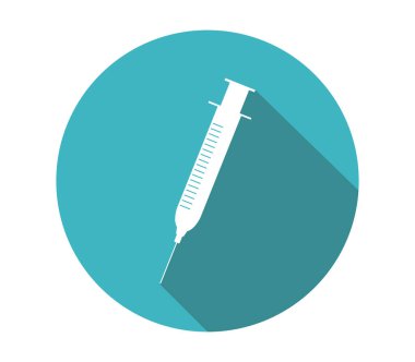 Beyaz arkaplanda şırınga simgesi