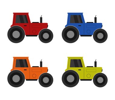 Beyaz arkaplanda traktör çizimi