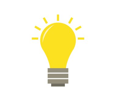 Beyaz arkaplanda ampul simgesi