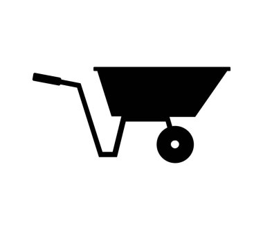 El arabası düz simgesi, vektör illüstrasyonu