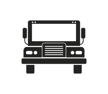 Beyaz arkaplan üzerinde okul otobüsü