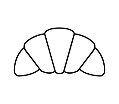 Beyaz arkaplanda kruvasan simgesi