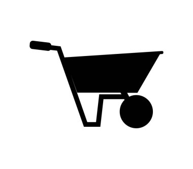 El arabası düz simgesi, vektör illüstrasyonu