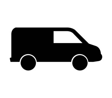 Beyaz arkaplanda vektör olarak gösterilen van simgesi