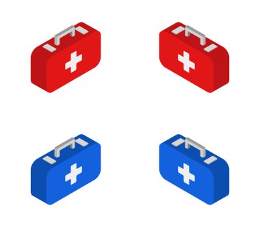 Beyaz arkaplanda tıbbi çanta simgesi