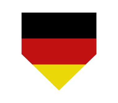 Beyaz arkaplanda Almanya bayrağı