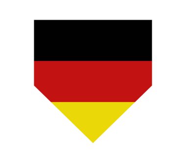 Beyaz arkaplanda Almanya bayrağı