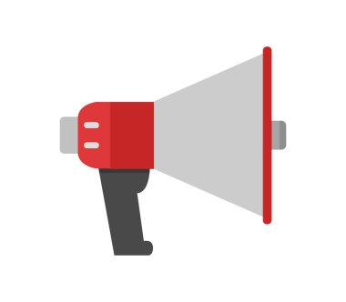 Beyaz arkaplanda megafon simgesi