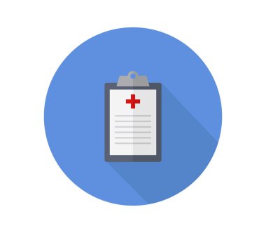 tıbbi rapor simgesi beyaz arka plan üzerinde