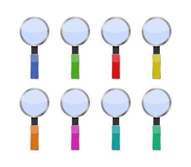 Beyaz arkaplanda büyütme cam simgesi