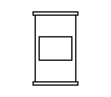 Beyaz arkaplanda teneke yiyecek simgesi