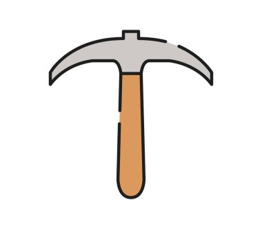 Beyaz arkaplanda kazma simgesi