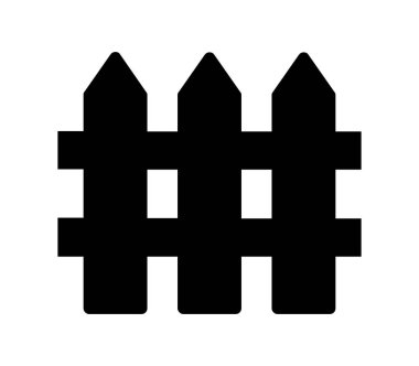 Beyaz arkaplanda vektör ile gösterilmiş çit simgesi