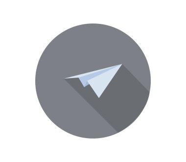 Kağıt Uçak simgesi beyaz arka plan üzerinde