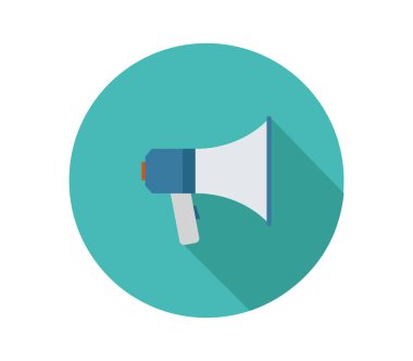 Beyaz arkaplanda megafon simgesi