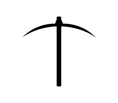 Beyaz arkaplanda vektör olarak gösterilen kazma simgesi