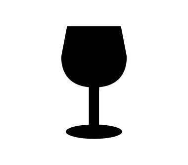 Beyaz arkaplanda vektör olarak gösterilen şarap camı simgesi