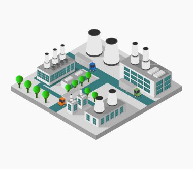 Beyaz arkaplanda endüstri simgesi