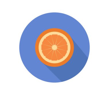 beyaz arkaplanda turuncu meyve simgesi