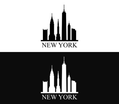New York skyline beyaz arka plan üzerinde