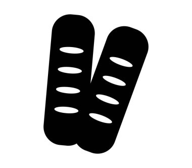 Beyaz arkaplanda ekmek simgesi, vektör illüstrasyonu